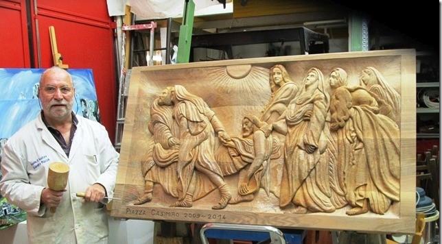 scultura in legno di casimiro piazza il trasporto di cristo